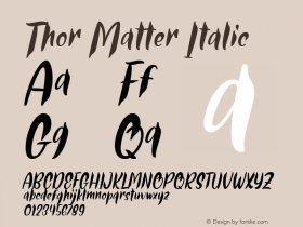 Thor Matter Italic Version 1.00;January 12, 2019图片样张