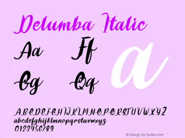 Delumba Italic Version 1.00;January 19, 2019图片样张