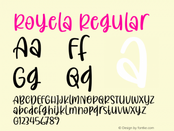 Royela Version 1.00;January 15, 2019 Font Sample