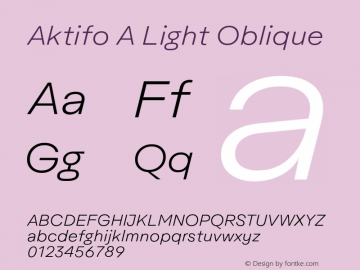AktifoA-LightOblique Version 1.000;PS 001.000;hotconv 1.0.88;makeotf.lib2.5.64775;YWFTv17图片样张