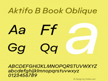 Aktifo B Book Oblique Version 1.000;PS 001.000;hotconv 1.0.88;makeotf.lib2.5.64775;YWFTv17图片样张