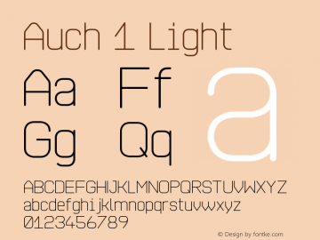 Auch 1 Light Version 1.00 January 14, 2019, initial release Font Sample