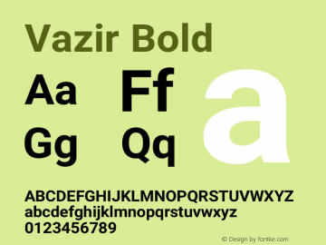 Vazir Bold Version 19.1.0 Font Sample