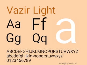Vazir Light Version 19.1.0 Font Sample