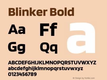 Blinker Bold Version 1.015;PS 1.15;hotconv 1.0.88;makeotf.lib2.5.647800 Font Sample