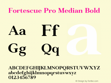 Fortescue Pro Median Bold Version 2.004 Font Sample