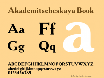 Akademitscheskaya Version 1.7 — 19. 7. 2018 Font Sample