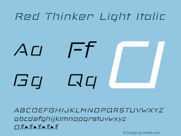 Red Thinker Light Italic Version 1.210 Font Sample
