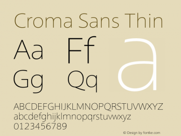 CromaSans-Thin Version 1.000 Font Sample