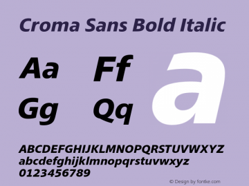 CromaSans-BoldItalic Version 1.000 Font Sample