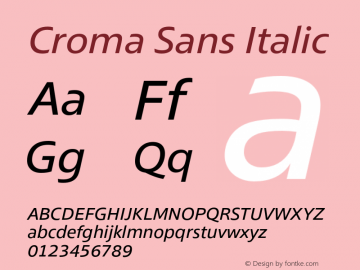 CromaSans-Italic Version 1.000 Font Sample