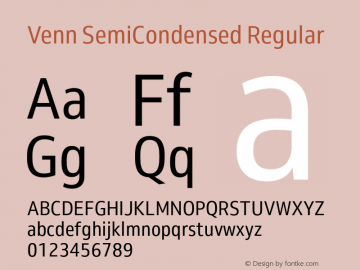 Venn-SemiCondensedRegular Version 1.000图片样张