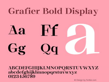 Grafier Bold Display Version 2.000;PS 002.000;hotconv 1.0.88;makeotf.lib2.5.64775图片样张