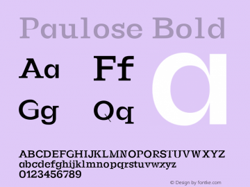Paulose-Bold 0.1.0 Font Sample