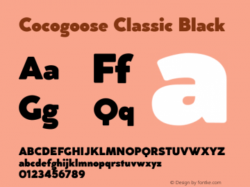 Cocogoose Classic Black Version 1.000;PS 001.000;hotconv 1.0.88;makeotf.lib2.5.64775 Font Sample
