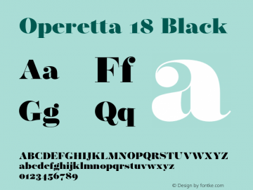 Operetta 18 Black Version 1.001;PS 001.001;hotconv 1.0.88;makeotf.lib2.5.64775 Font Sample