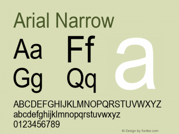 Arial Narrow Version 2.37m图片样张