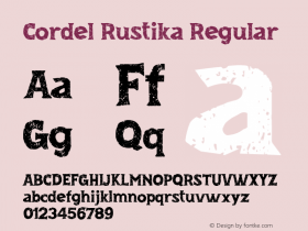 Cordel Rustika Version 1.00;January 27, 2019;FontCreator 11.0.0.2407 64-bit Font Sample