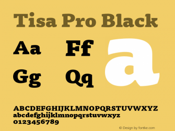 Tisa Pro Black Version 7.504; 2010; Build 1026 Font Sample