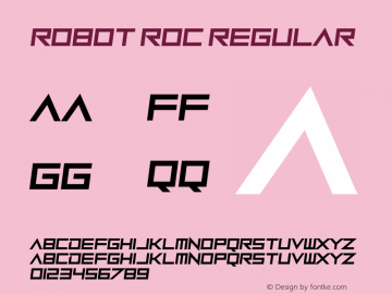 Robot Roc Version 1.00;January 30, 2019;FontCreator 11.5.0.2430 64-bit图片样张