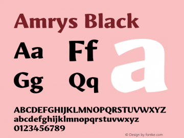 Amrys Black Version 1.00, build 20, g2.5.2.1158, s3 Font Sample