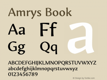 Amrys Book Version 1.00, build 20, g2.5.2.1158, s3 Font Sample