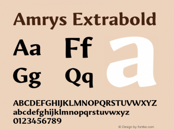 Amrys Extrabold Version 1.00, build 20, g2.5.2.1158, s3 Font Sample