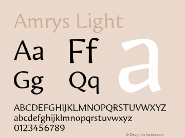 Amrys Light Version 1.00, build 20, g2.5.2.1158, s3 Font Sample