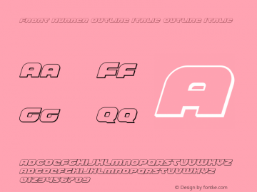 Front Runner Outline Italic Version 1.0; 2019 Font Sample