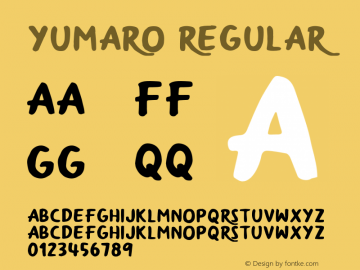YumaroRegular Version 1.004;Fontself Maker 3.1.1图片样张