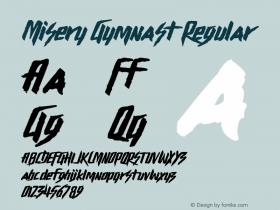 Misery Gymnast Version 1.00;February 1, 2019;FontCreator 11.5.0.2430 64-bit图片样张