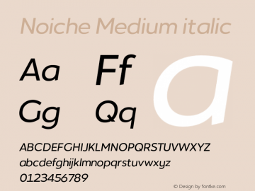 Noiche Medium italic  Font Sample