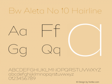 BwAletaNo10-Hairline Version 1.000;PS 001.000;hotconv 1.0.88;makeotf.lib2.5.64775;YWFTv17 Font Sample