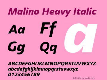Malino-HeavyItalic Version 1.000;YWFTv17图片样张