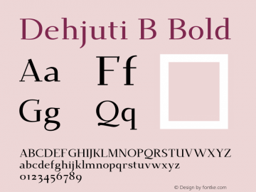 DehjutiB-Bold Version 1.1 Font Sample
