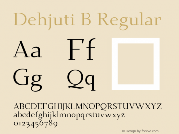 DehjutiB-Regular Version 1.1 Font Sample