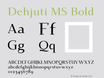 DehjutiMS-Bold Version 1.1 Font Sample