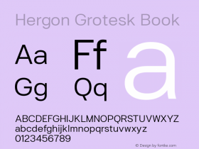 Hergon Grotesk Book Version 1.000;PS 001.000;hotconv 1.0.88;makeotf.lib2.5.64775;YWFTv17图片样张