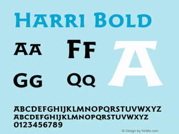 Harri Bold Version 1.000 Font Sample