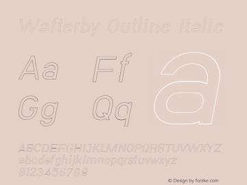 Wafterby Outline Italic Version 1.000;PS 001.000;hotconv 1.0.88;makeotf.lib2.5.64775图片样张
