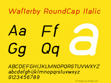 Wafterby RoundCap Italic Version 1.000;PS 001.000;hotconv 1.0.88;makeotf.lib2.5.64775图片样张