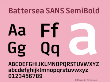 BatterseaSANS-SemiBold Version 1.003 Font Sample