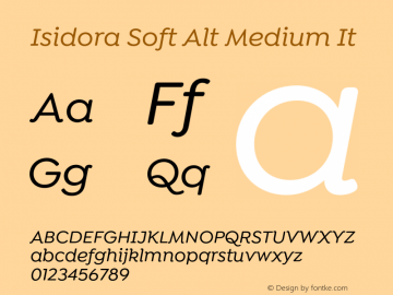 Isidora Soft Alt Medium It Version 1.000;PS 001.000;hotconv 1.0.88;makeotf.lib2.5.64775图片样张