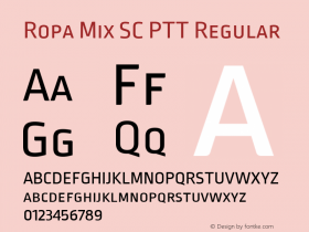 RopaMixSCPTT-Regular Version 1.001; build 0001 Font Sample