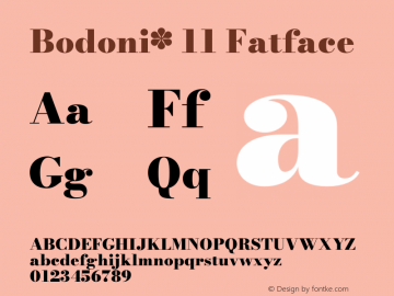 Bodoni* 11 Fatface Version 1.003 Font Sample