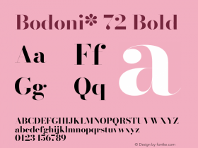 Bodoni* 72 Bold Version 1.003图片样张