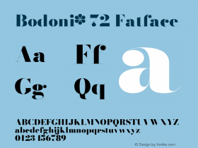 Bodoni* 72 Fatface Version 1.003图片样张