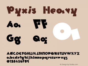 Pyxis Heavy Version 1.000;PS 001.000;hotconv 1.0.88;makeotf.lib2.5.64775 Font Sample