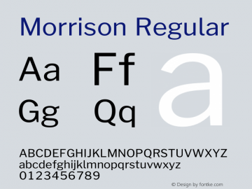 Morrison Version 0.018;February 2, 2019;FontCreator 11.5.0.2425 64-bit Font Sample