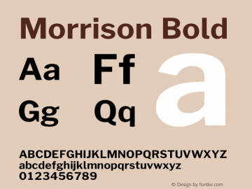 Morrison Bold Version 0.018;February 2, 2019;FontCreator 11.5.0.2425 64-bit Font Sample